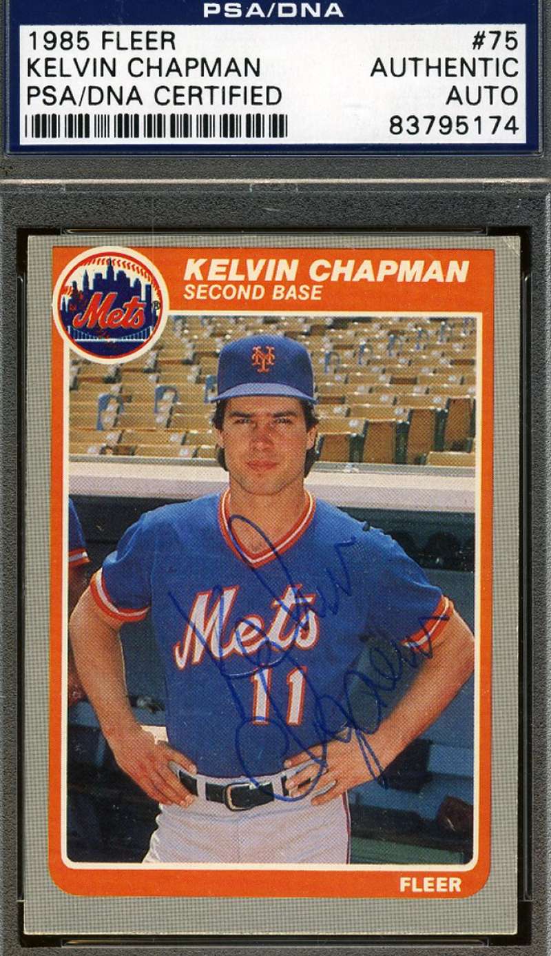 Kelvin Chapman Rare Mets Psa/dna Signed 1985 Fleer Authenticated Autograph
