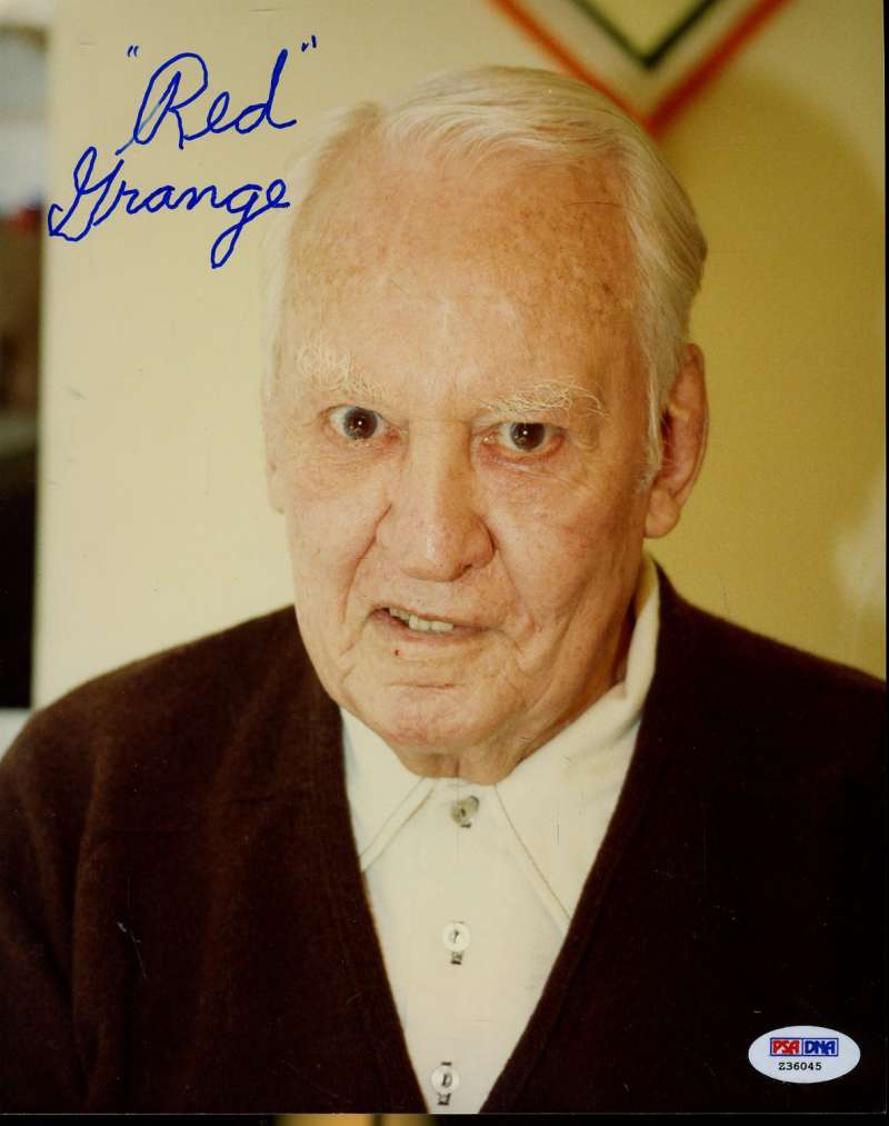 Red Grange Signed Psa/dna Certified 8x10 Photo Authenticated Autograph