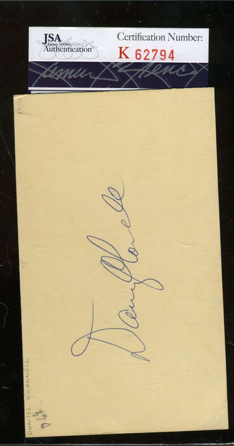 Danny O`connell D.69 Signed 3x5 Index Card Jsa Certified Authenticated Autograph