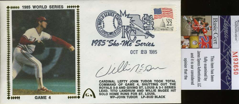 Willie Mcgee 1985 World Series Signed Fdc First Day Cover Jsa Authenticated Autograph
