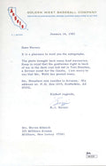Buzzie Bavasi Letter Signed Jsa Certified Authenticated Autograph