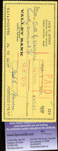 Jackie Jensen Signed Check  Jsa Certified Authenticated Autograph
