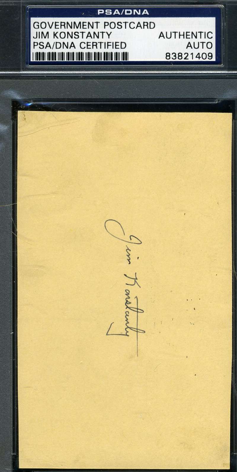 Jim Konstanty 1951 Signed Psa/dna Cert Gpc Govt Pc Authentic Autograph