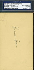 Sherm Lollar 1950 Signed Psa/dna Cert Gpc Govt Pc Authentic Autograph