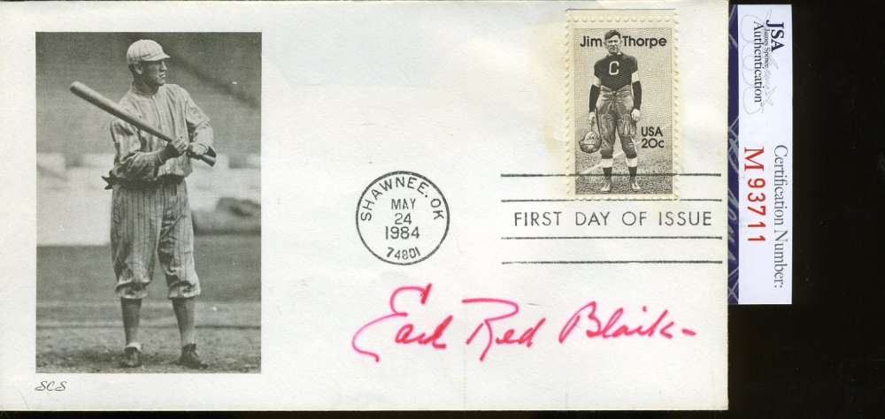 Earl Red Blaik Signed Jsa Fdc First Day Cover Authentic Autograph