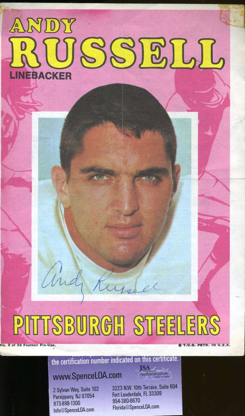 Andy Russell Signed Jsa Topps Poster Authentic Autograph