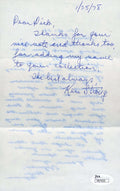 Ken Strong Signed Jsa Handwritten Letter Authentic Autograph