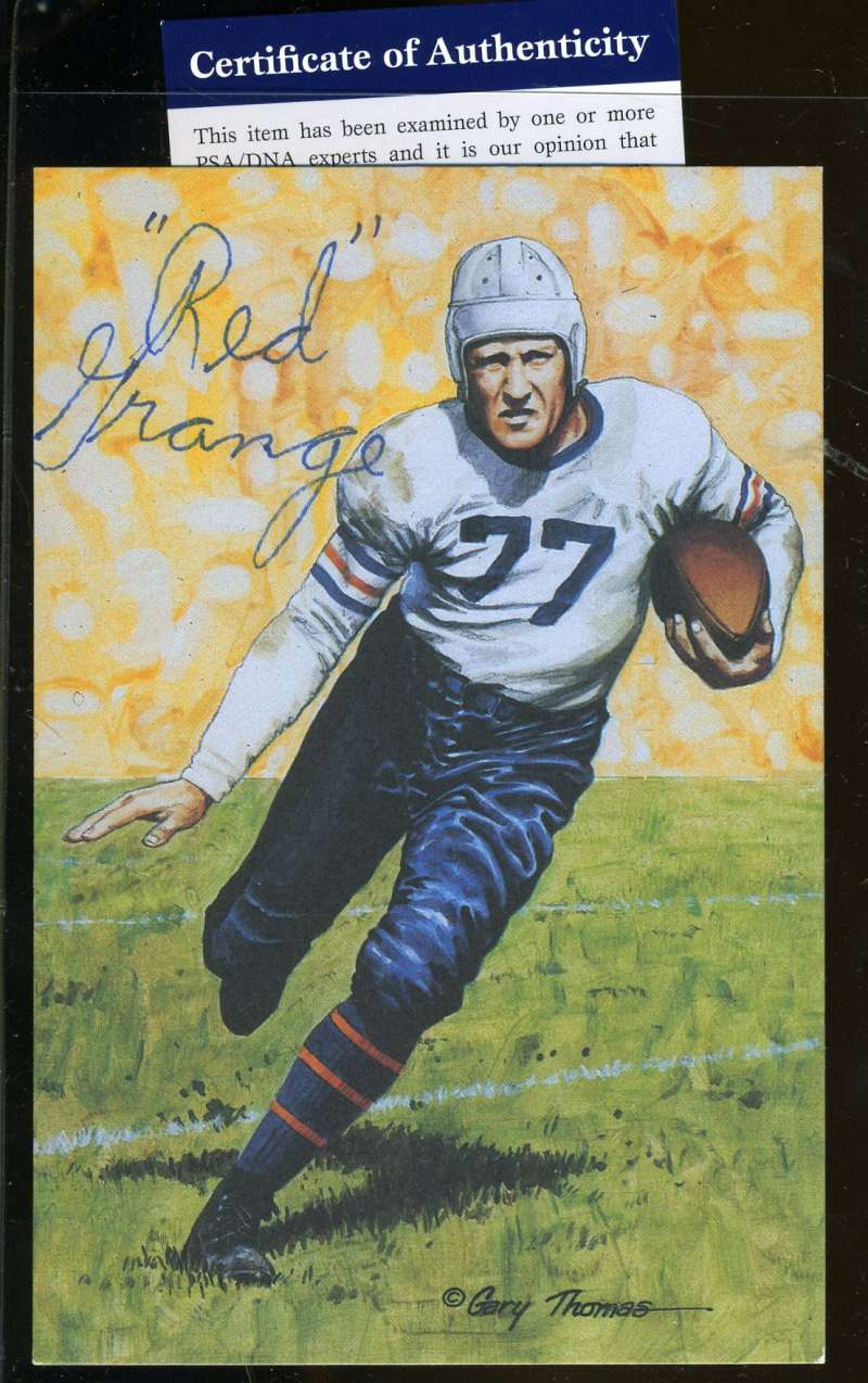 Red Grange Certified Psa/dna Rare Glac Goal Line  Authentic Autograph