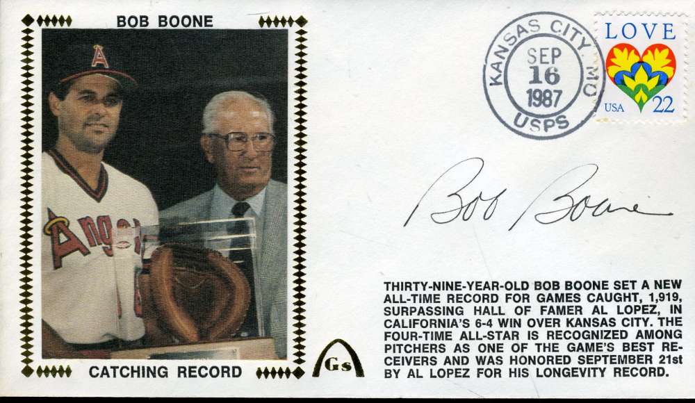 Bob Boone Jsa Cert Sticker Fdc First Day Cover Authentic Autograph