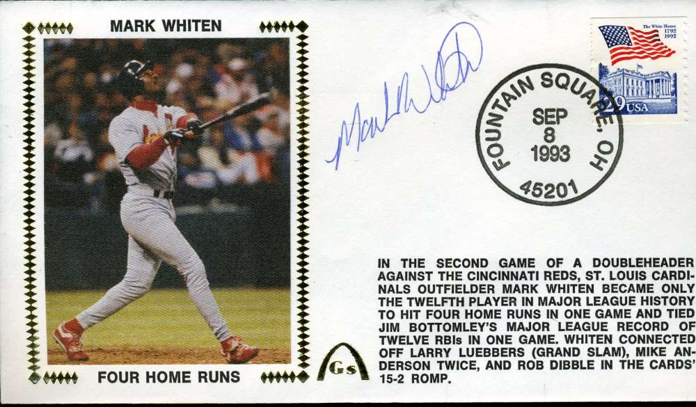 Mark Whiten 4 Hrs Jsa Cert Sticker Fdc First Day Cover Authentic Autograph