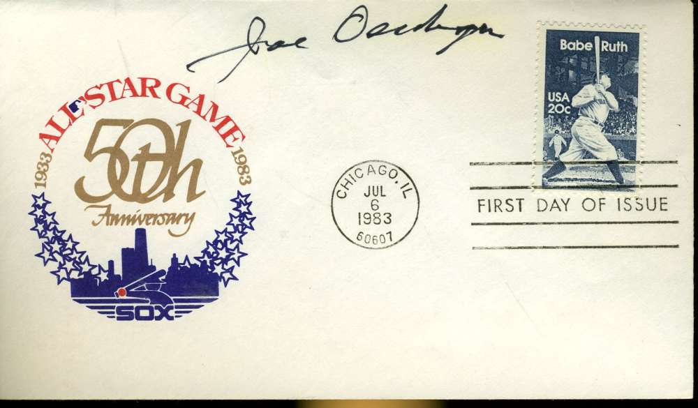 Joe Oeschger Pitched 26 Innings Jsa Cert Sticker Fdc First Day Cover Autograph