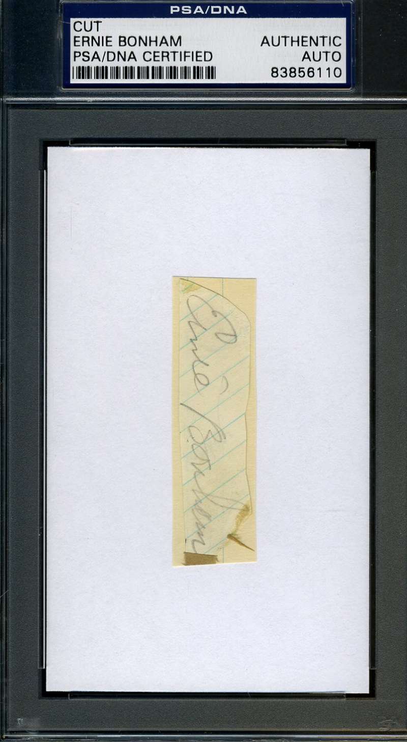 Ernie Bonham Psa/dna Certified 3x5 Index Cut Signed Authentic Autograph
