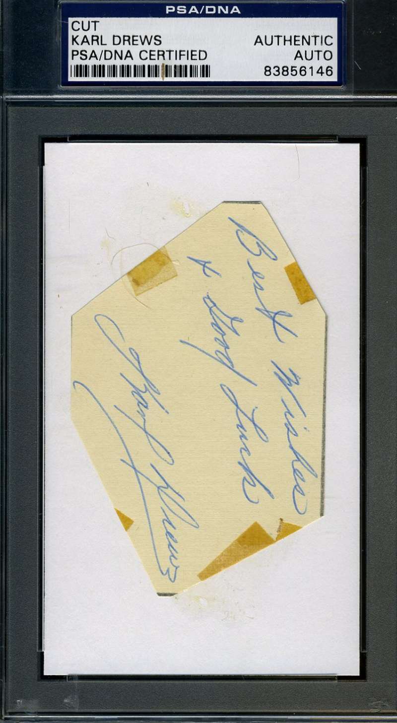 Fred Hutchinson D.64 Psa/dna Certified 3x5 Index Cut Signed Authentic Autograph