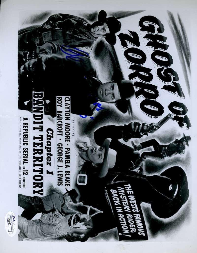 Clayton Moore Zorro Jsa Signed 8x10 Photo Authenticated Autograph