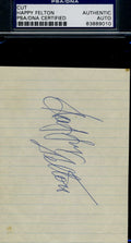 Happy Felton Dodgers Signed Psa/dna Certified 3x5 Index Cut Authentic Autograph
