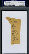 Jake Pitler 55 Dodgers Signed Psa/dna Certified 3x5 Index Cut Authentic Autograph