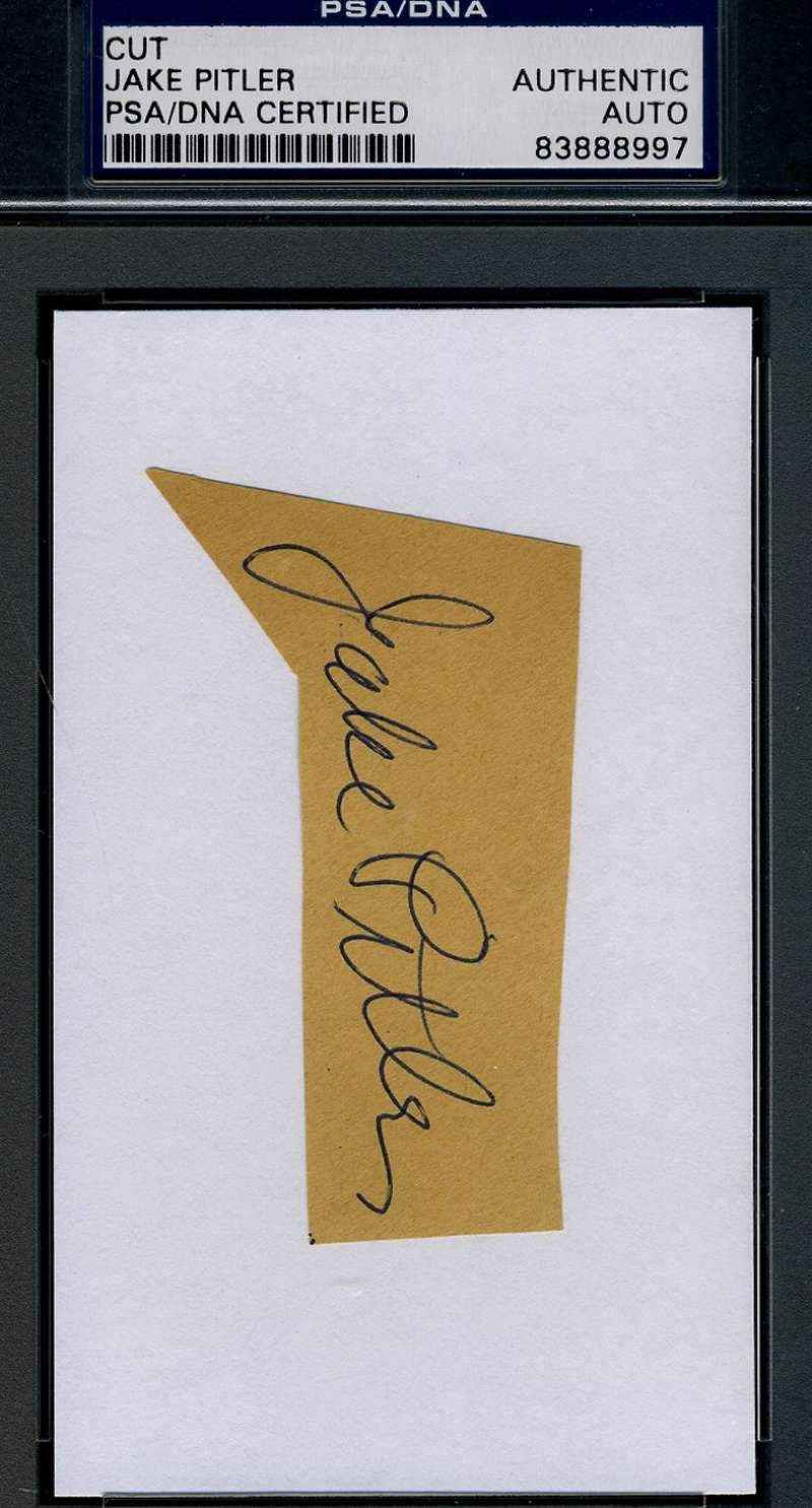 Jake Pitler 55 Dodgers Signed Psa/dna Certified 3x5 Index Cut Authentic Autograph