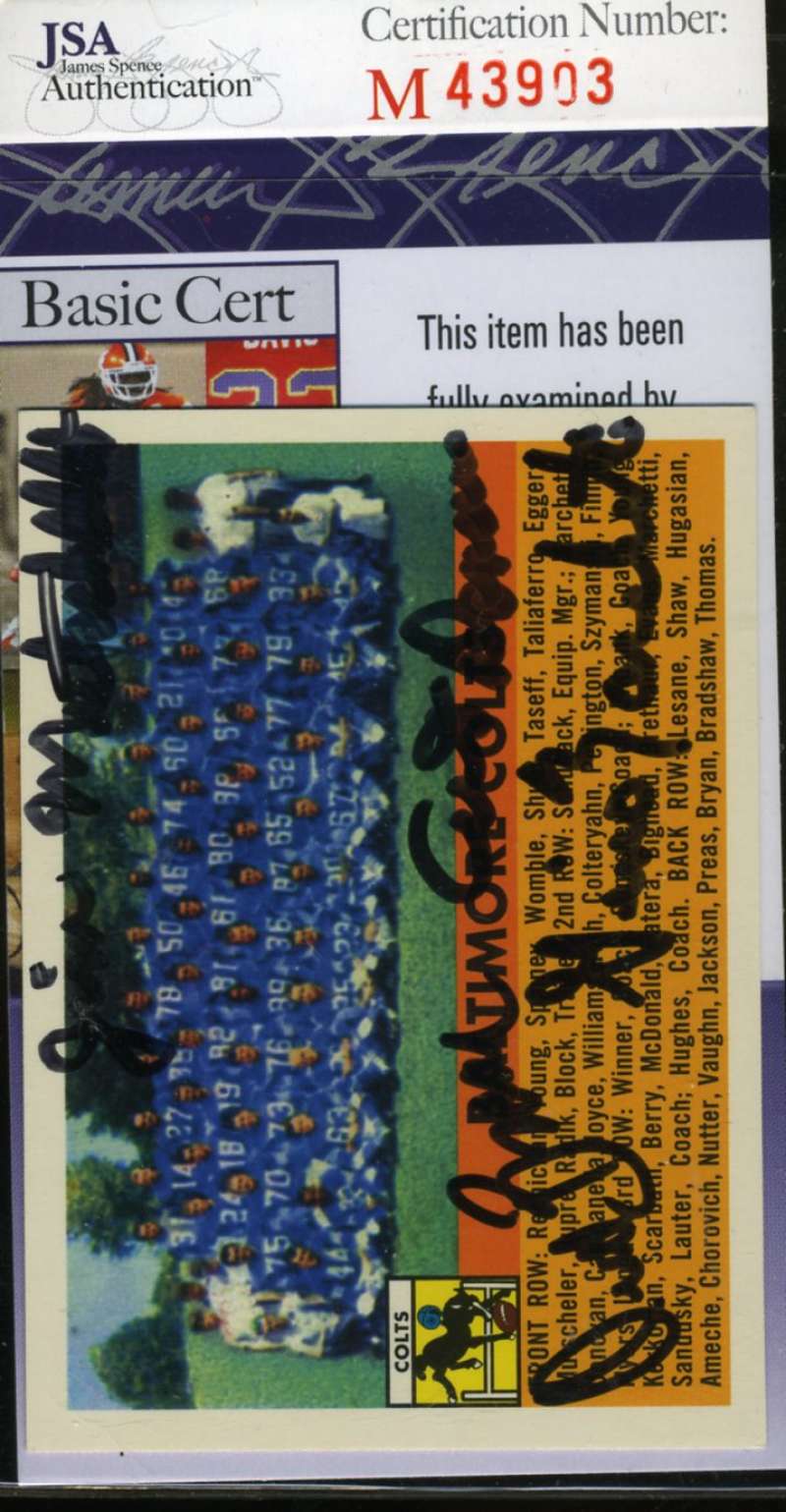 1994 Topps Archives 1956 Colts Signed By 5 Marchetti Donovan Jsa Authentic Autograph
