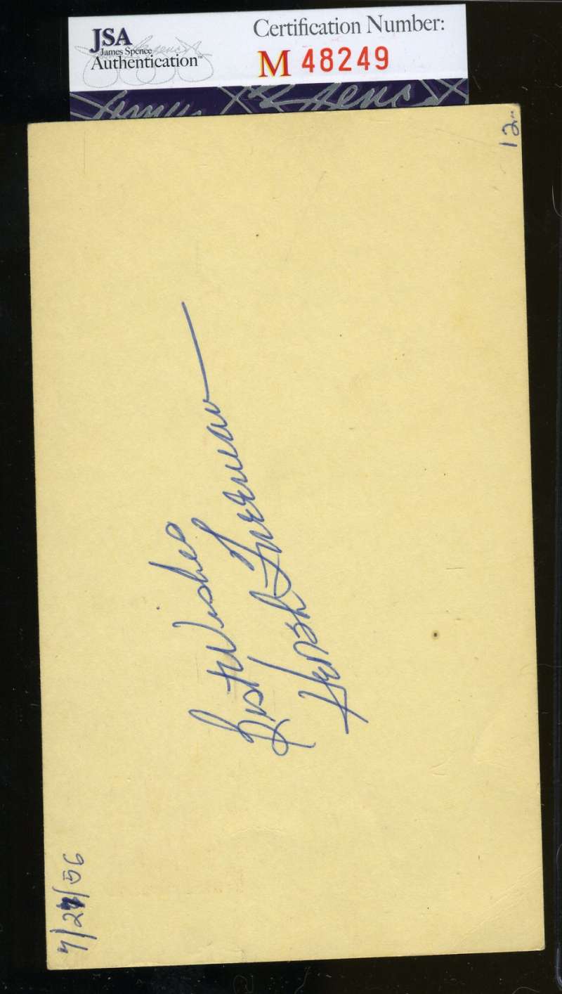 Hersh Freeman 1956 Signed Jsa Gpc Government Postcard Authentic Autograph