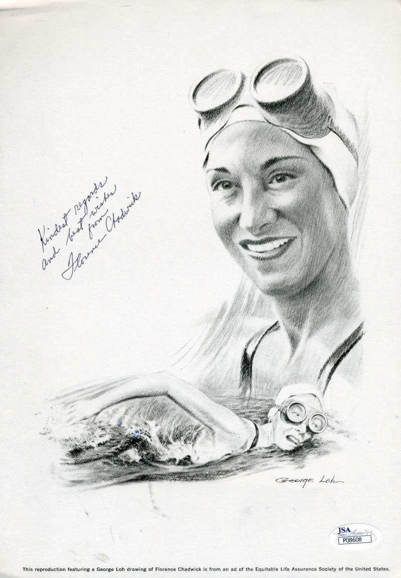 Florence Charwick Swimmer Jsa Signed 8x10 Photo Authenticated Autograph