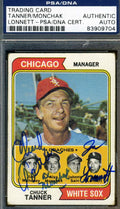 Chuck Tanner 1974 White Sox X3 Psa/dna Coa Signed Original Authentic Autograph