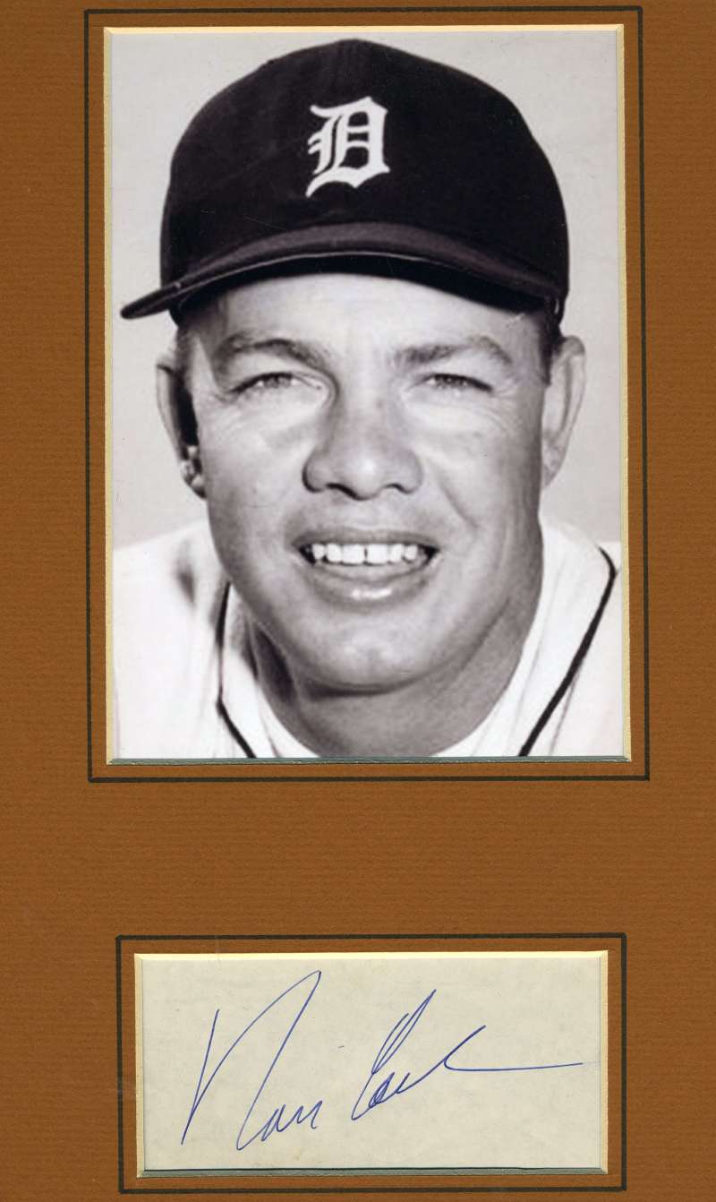 Norm Cash Jsa Coa Certed Signed 3x5 Index Matted With Photo Authentic Autograph