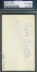 Jake Pitler D.68 Psa/dna Coa Hand Signed 3x5 Index Card Authentic Autograph