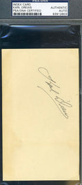 Karl Drews D.63 Psa/dna Coa Hand Signed 3x5 Index Card Authentic Autograph