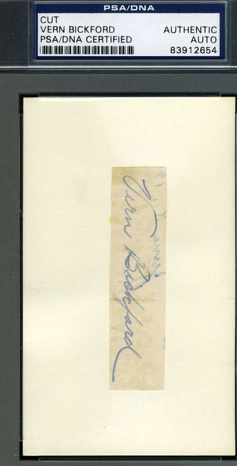 Vern Bickford Psa/dna Coa Hand Signed 3x5 Index Cut Authentic Autograph