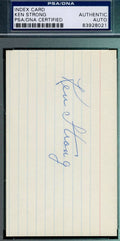 Ken Strong Psa/dna Hand Signed 3x5 Index Card Authentic Autograph