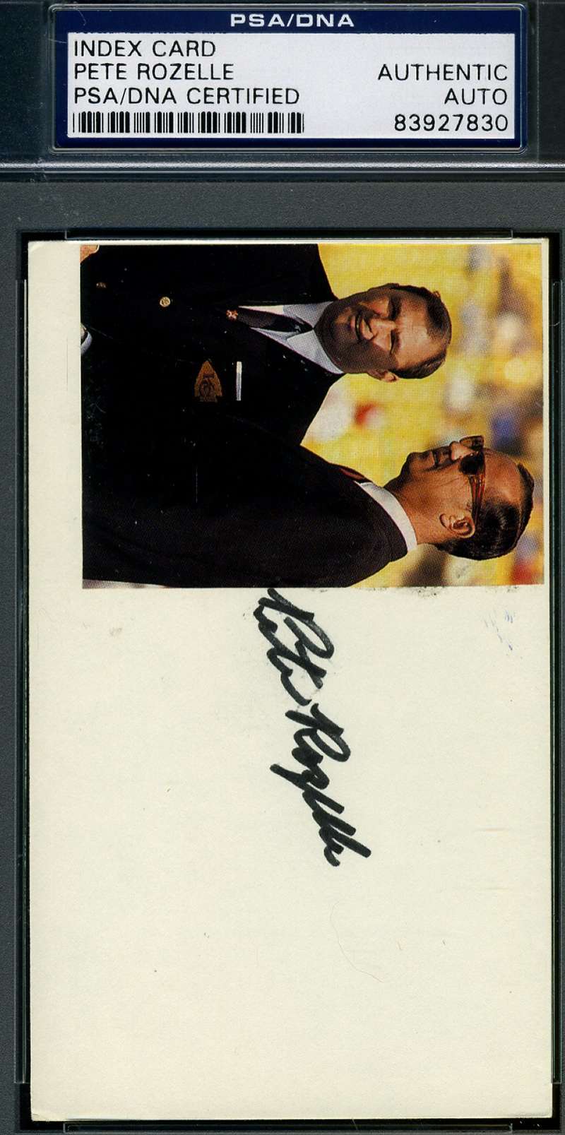 Pete Rozelle Psa/dna Hand Signed 3x5 Index Card Authentic Autograph