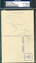 Betty Grable Signed Vintage Postcard Psa/dna Coa Authentic Autograph