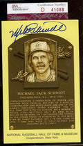 Mike Schmidt Jsa Hand Signed Gold Hof Plaque Authentic Autograph