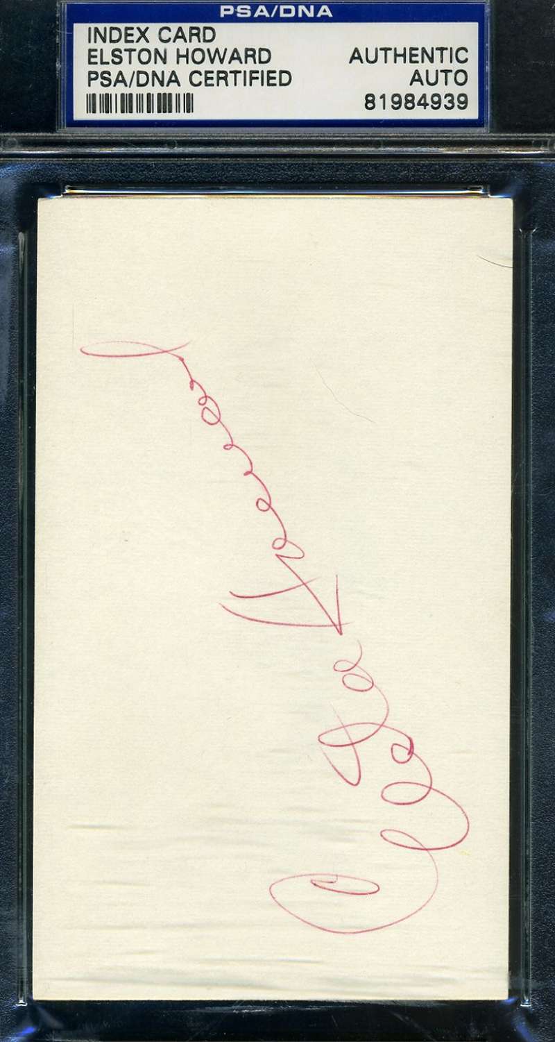 Elston Howard Signed 3x5 Index Card Psa/dna Authentic Autograph