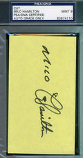 Milo Hamilton Signed 3x5 Index Card Psa/dna Authentic Autograph