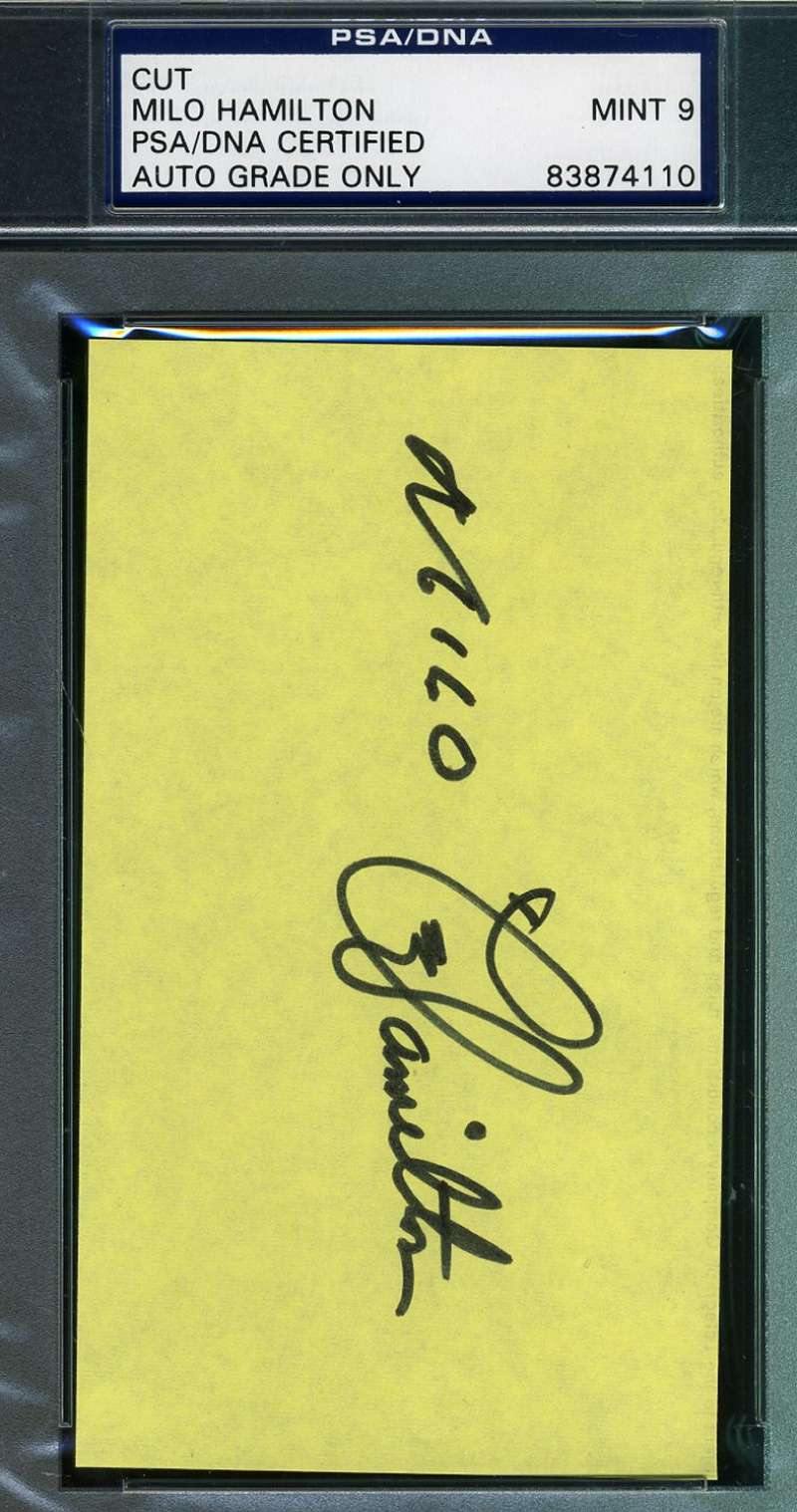 Milo Hamilton Signed 3x5 Index Card Psa/dna Authentic Autograph