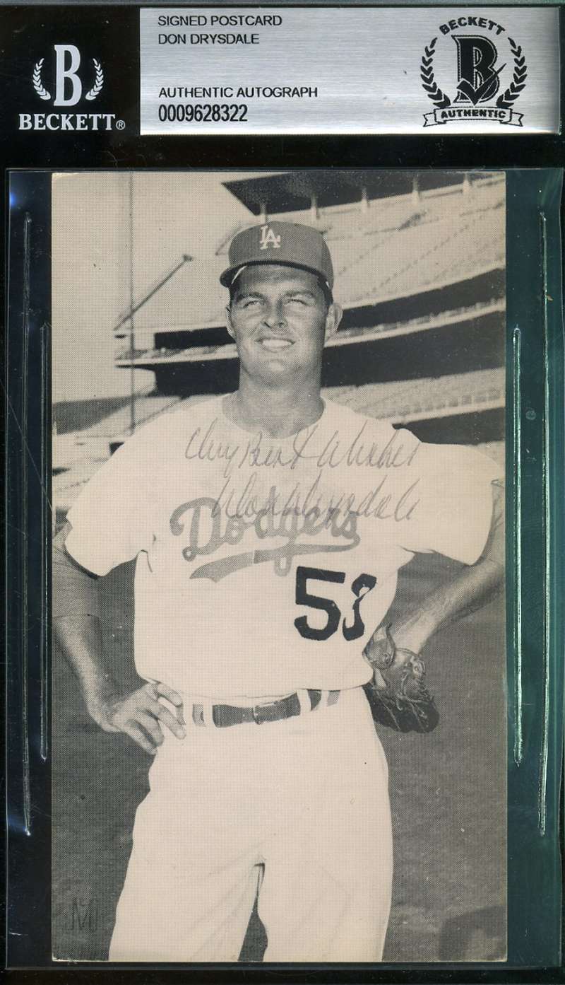 Don Drysdale Signed Team Issue 60`s Bas Beckett Authentic Authentic Autograph