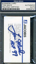 Tom Mack Signed Personal Business Card Psa/dna Authentic Autograph