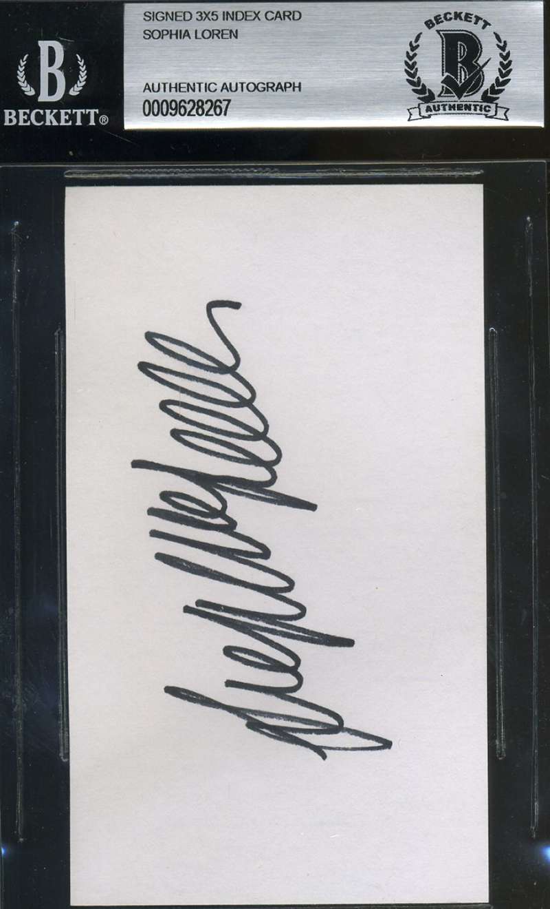 Sophia Loren Bas Beckett Authenticated Signed Postcard Autograph