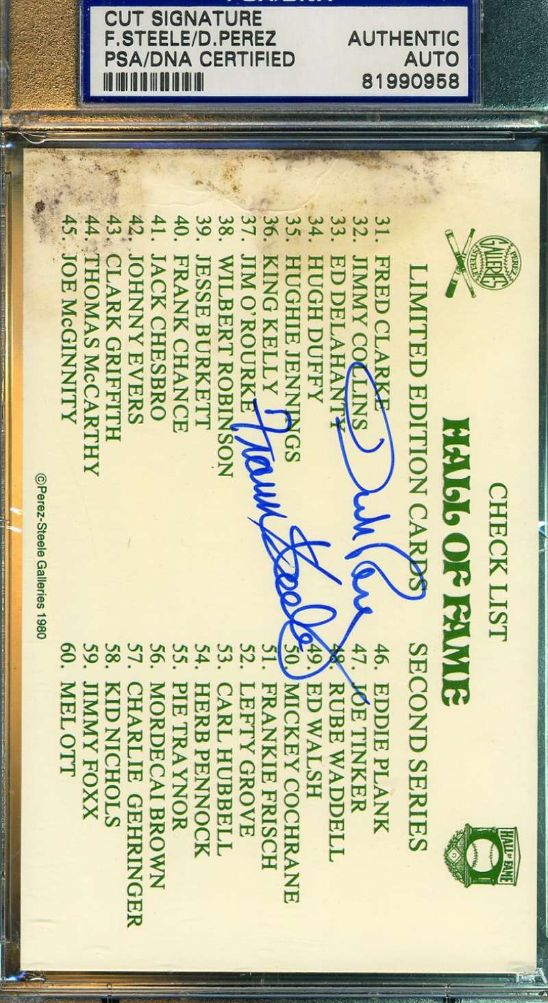 Frank Steele Dick Perez Signed Psa/dna Cert Perez Steele Authentic Autograph