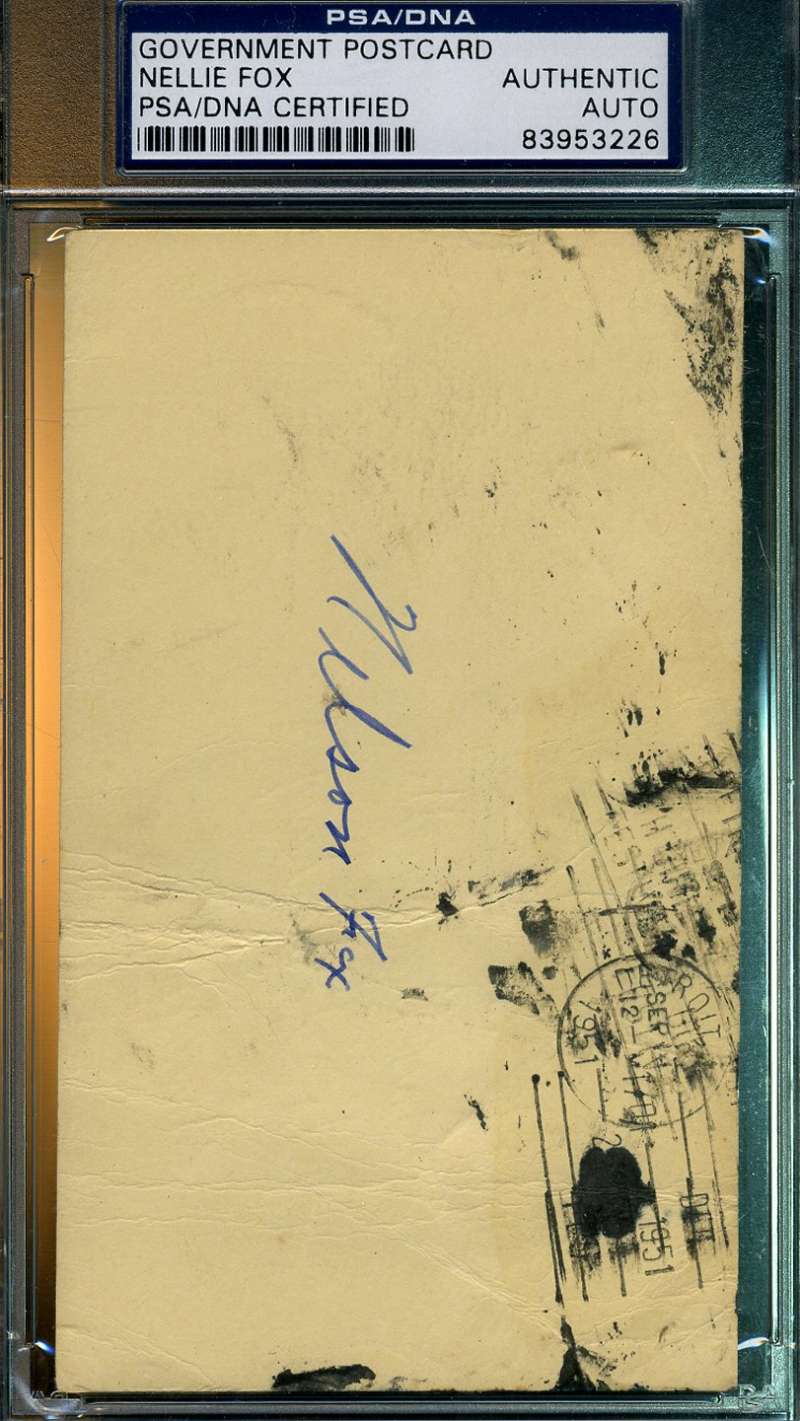 Nellie Nelson Fox Signed Psa/dna 1951 Gpc Authentic Autograph