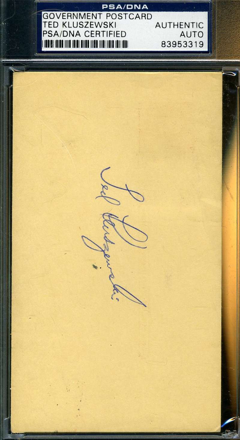 Ted Kluszewski Signed Psa/dna 1961 Gpc Authentic Autograph