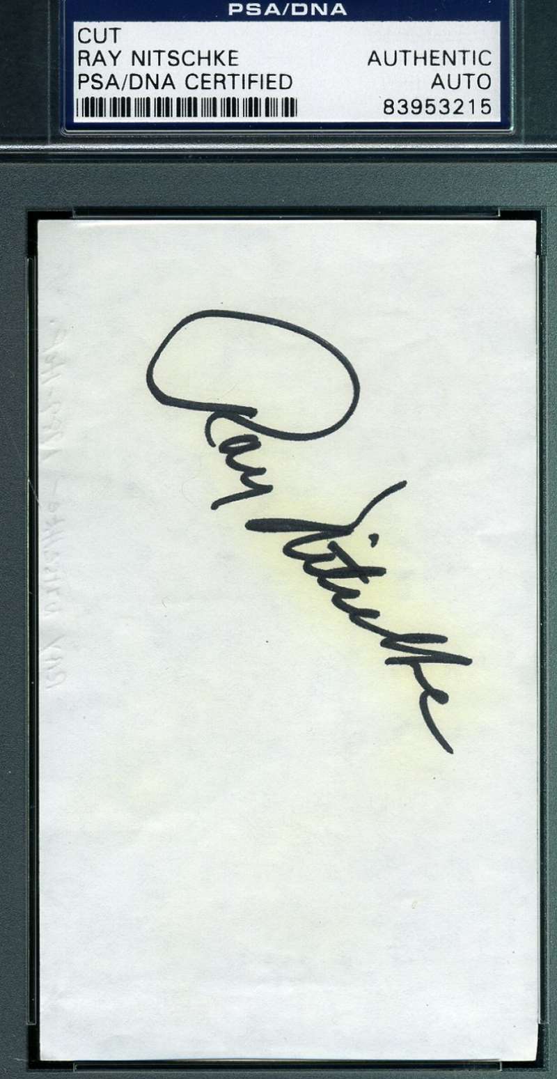 Ray Nitschke Signed 3x5  Index Card Psa/dna Coa Authentic Autograph