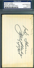 Jack Sharkey Signed Psa/dna Authentic 3x5 Index Card Autograph