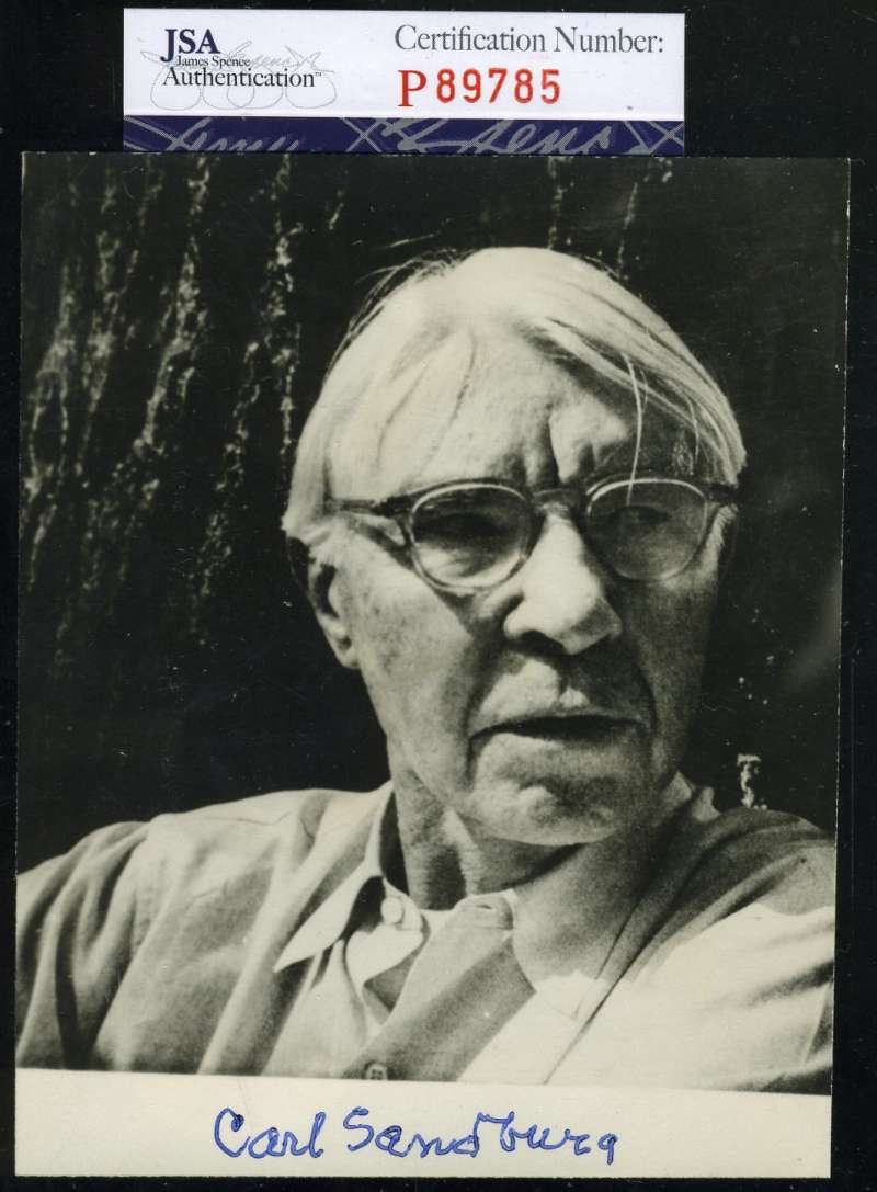 Carl Sandburg Signed Jsa Certified 8x10 Photo Authenticated Autograph