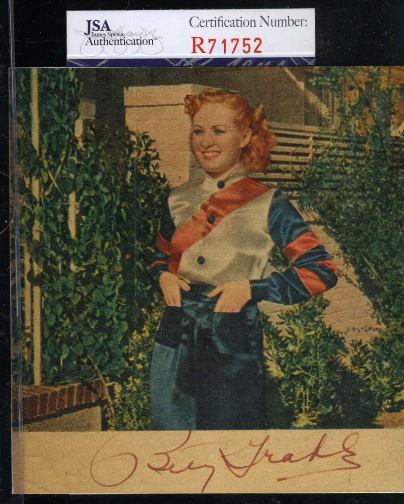 Betty Grable Jsa Coa Hand Signed Photo Authenticated Autograph