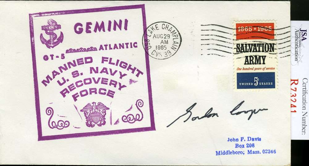 Gordan Cooper Jsa Coa Hand Signed 1965 Gemini Fdc Authenticated Autograph