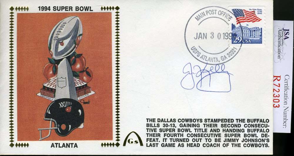 Jim Kelly Jsa Coa Hand Signed  Fdc Authentic Autograph