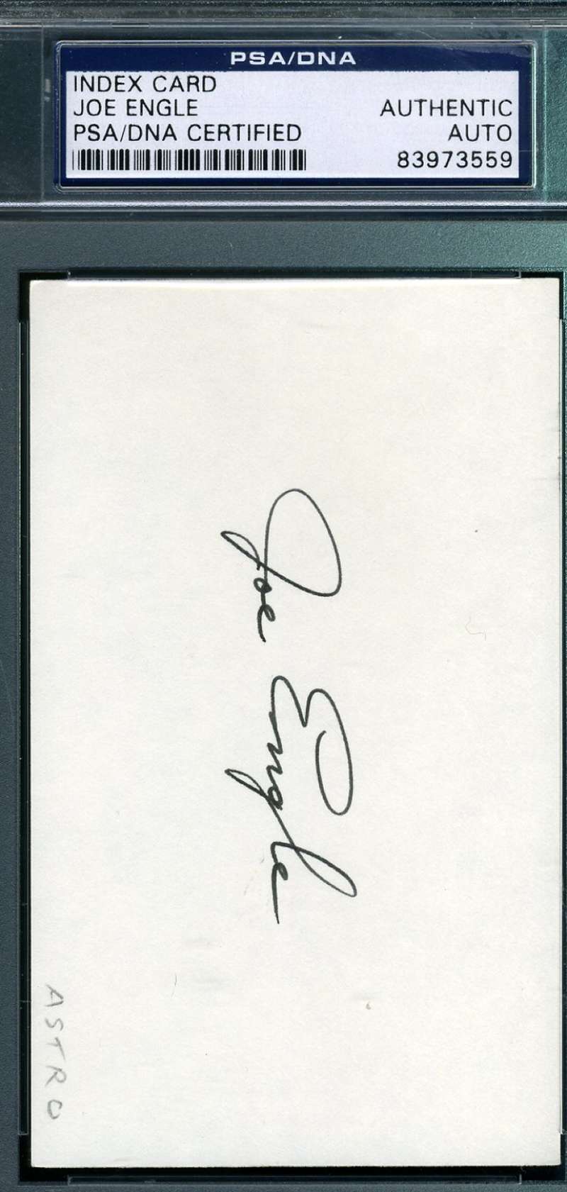 Joe Engle Psa/dna Coa Hand Signed 3x5 Authentic Autograph