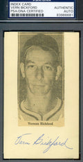 Vern Bickford D.60 Signed 3x5 Index Card Psa/dna Authentic Autograph